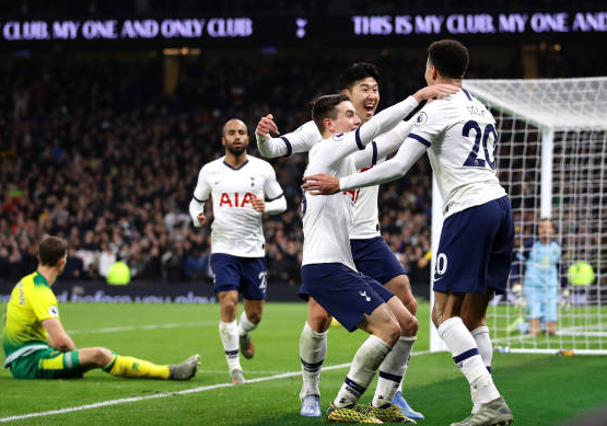 英超-热刺主场2-1战胜诺维奇 孙兴慜头球破门阿里建功 英超-热刺主场2-1战胜诺维奇 孙兴慜头球破门阿里建功