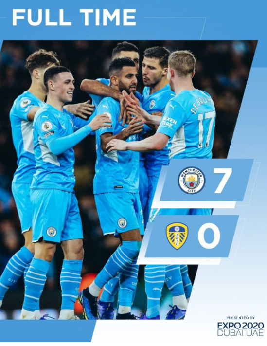 英超-曼城7-0屠杀利兹联 德布劳内双响+世界波! 英超-曼城7-0屠杀利兹联 德布劳内双响+世界波!
